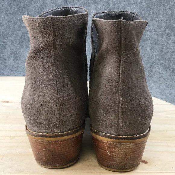 Cole Haan Boots Women 8.5 Ankle Booties Gray Suede Heels - Picture 3 of 6